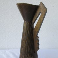 Дървена ваза с рисунка, стара, снимка 9 - Други - 40211722