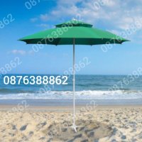 Плажен Чадър с Двоен Покрив за Стабилност при Вятър 220см., снимка 3 - Градински мебели, декорация  - 41404081