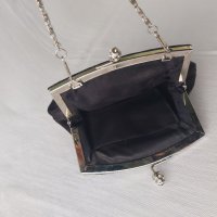 Черна малка сатенена официална чантичка с камъчета , за повод, снимка 12 - Чанти - 40507562