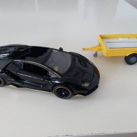 Метални 1:24 Lamborghini и ремарке Welly, снимка 1 - Колекции - 41564012