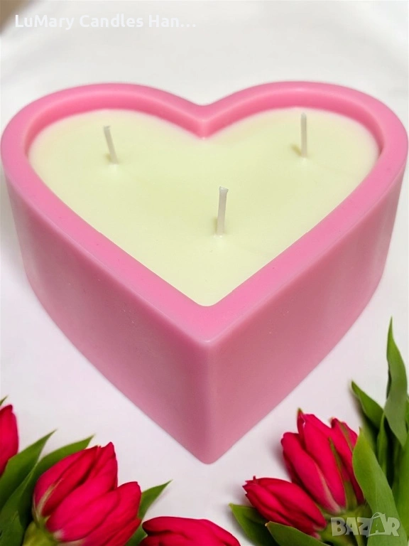 Свещ “ Розово сърце”, снимка 1