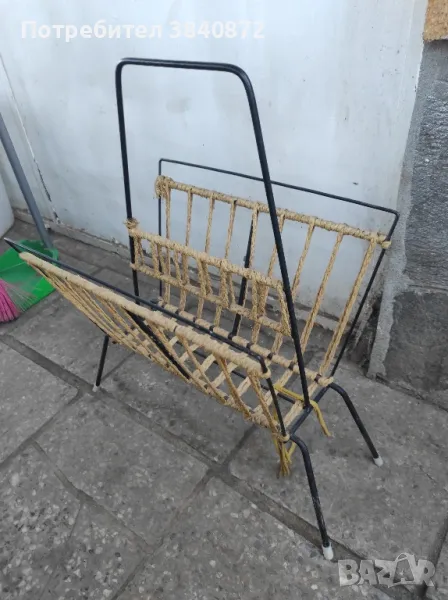 ретро стойка за весници и списания и нощна лампа..., снимка 1