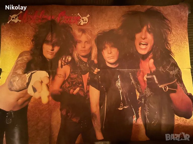 Огромен vintage класика плакат на Motley Crew 90-те, снимка 1