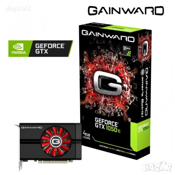 Видео карта Gainward GeForce GTX 1050 Ti 4GB GDDR5 128bit PCIe, снимка 1