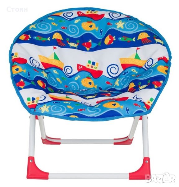 Детски сгъваем стол Метален Море с Рибка 51х42х51см, снимка 1