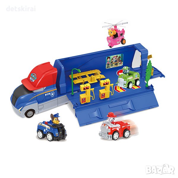 Камион паркинг и кученца с коли, снимка 1