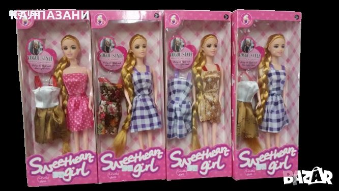 Кукла Sweetheart Girl С ДЪЛГА ПЛИТКА И ДВЕ РОКЛИ 7033 2, снимка 1