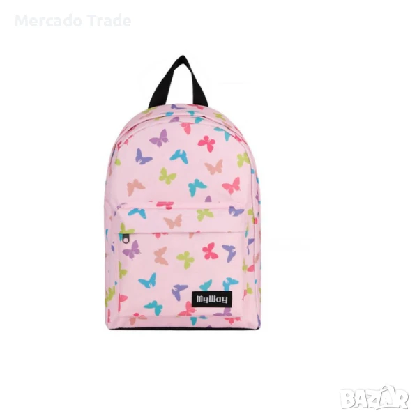 Детска раница Mercado Trade, За детска градина, Пеперуди, Розов, снимка 1