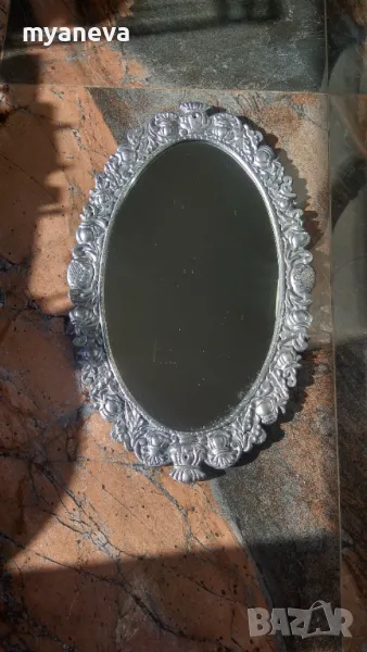 Vintage бароково , метално огледало с богата орнаментика. , снимка 1