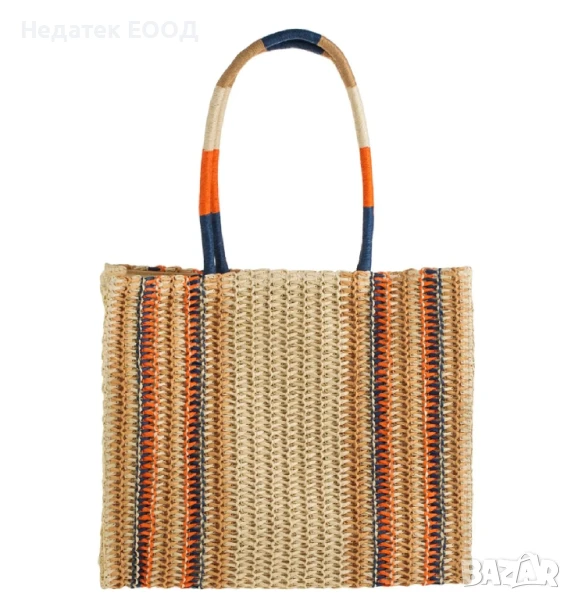 Дамска лятна чанта от слама, 43x15.5x34см., снимка 1