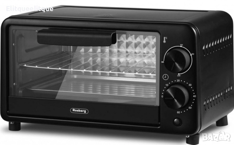 Фурна мини Rosberg, 800W\9л. до 230°C, Черна, 2 ГОДИНИ ГАРАНЦИЯ, снимка 1