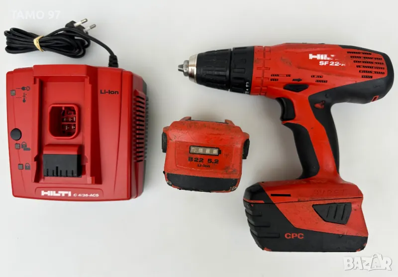 Hilti SF 22-A - Акумулаторен трискоростен винтоверт 2x22V 5.2Ah, снимка 1