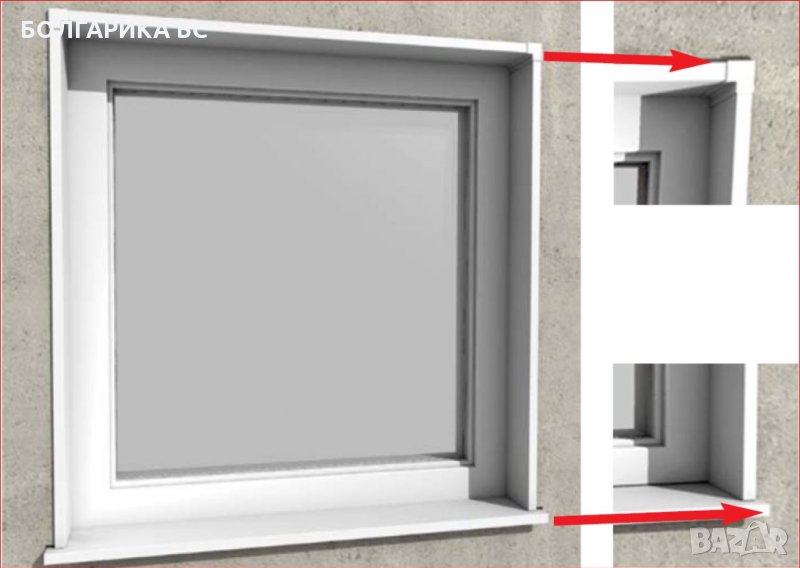 Външни универсални прозоречни PVC первази Vilo-бял, снимка 1