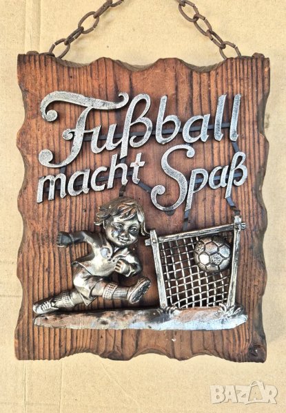 Пано, декорация, футбол,  бронз и дърво, снимка 1