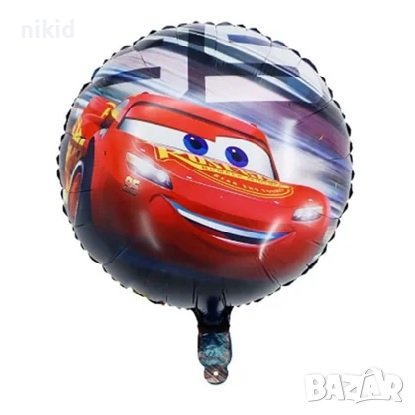 кола Макуин Маккуин колите McQueen cars кръгъл фолио фолиев балон хелий или въздух парти рожден ден, снимка 1