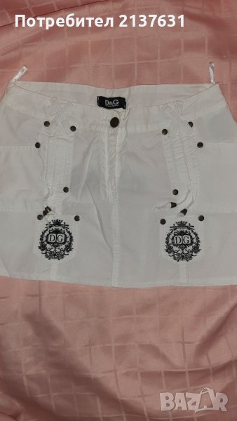 ДАМСКА КЪСА СПОРТНА БЯЛА ПОЛА Dolce & Gabbana  - Размер 38, снимка 1