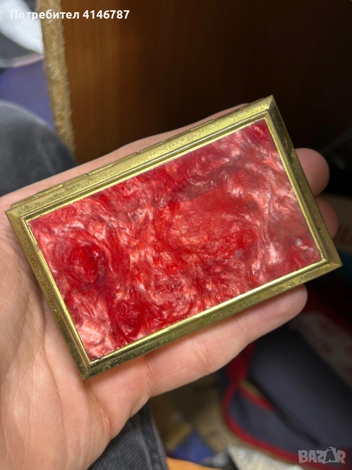  Ретро музикална подаръчна кутия за дамска пудра, снимка 1