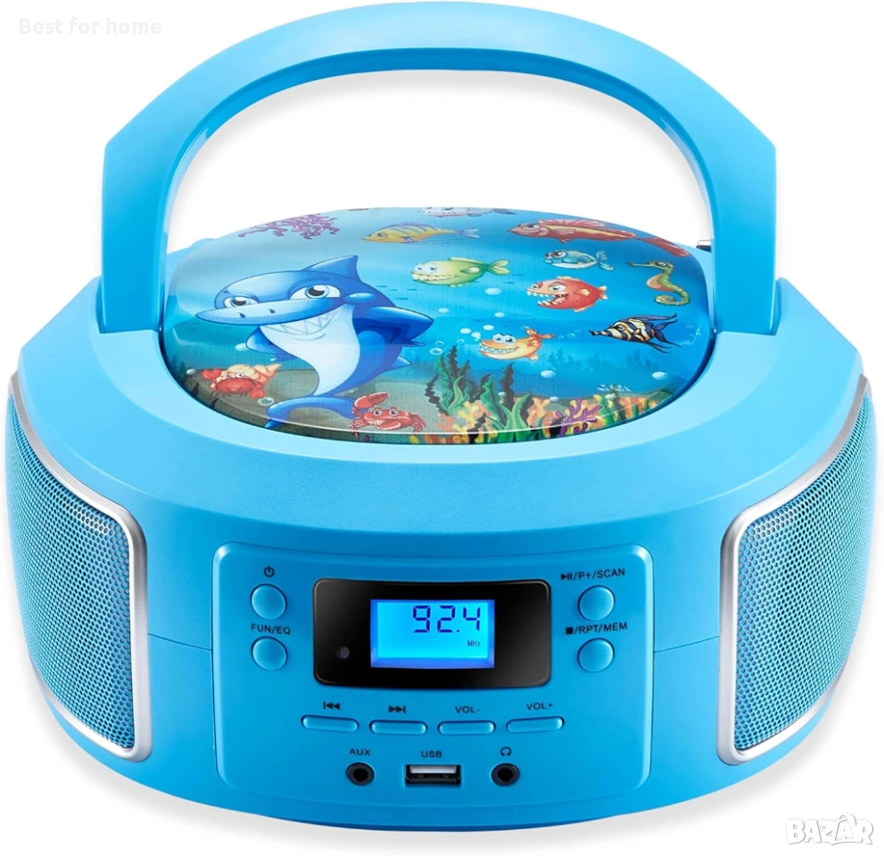 Преносим CD плейър Cyberlux – FM Радио, AUX, Стерео звук, Работа на батерии, снимка 1