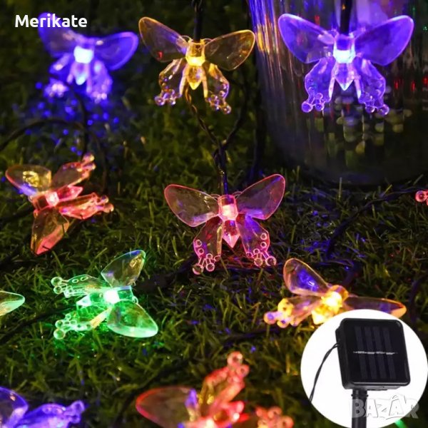 Декоративни Лед лампички с пеперуди, снимка 1