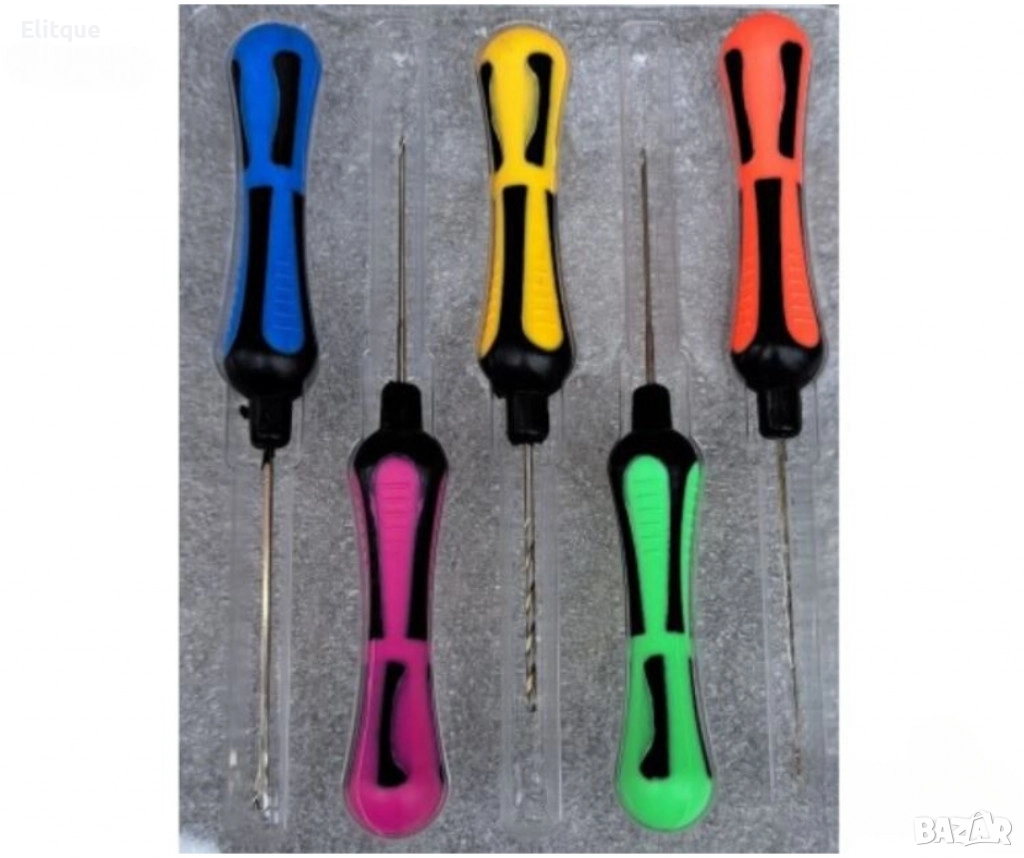 Риболовна игла и бургия с цветни дръжки, снимка 1