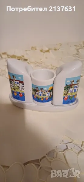 НОВ ! ПОРЦЕЛАНОВ комплект СОЛНИЦИ с поставка , снимка 1