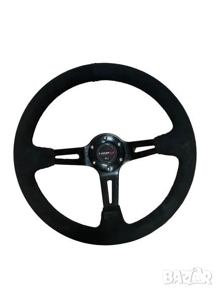 Спортен волан Дрифт АЛКАНТАРА черен универсален 340мм, снимка 1