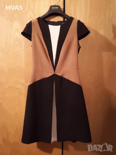 Нова Zara лятна черна бежова рокля S размер, снимка 1