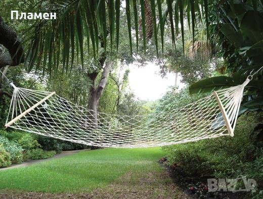 Плетен хамак с дървена рамка 200х80 см., снимка 1