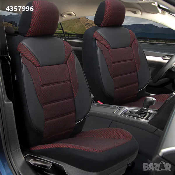 Тапицерия за седалки 1181 класико черно / бордо, снимка 1