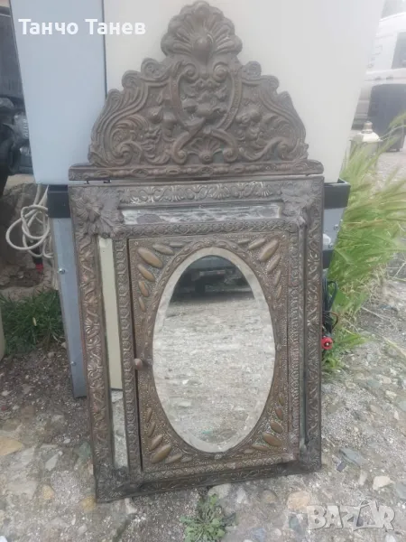 Старинно бронзово огледало , снимка 1