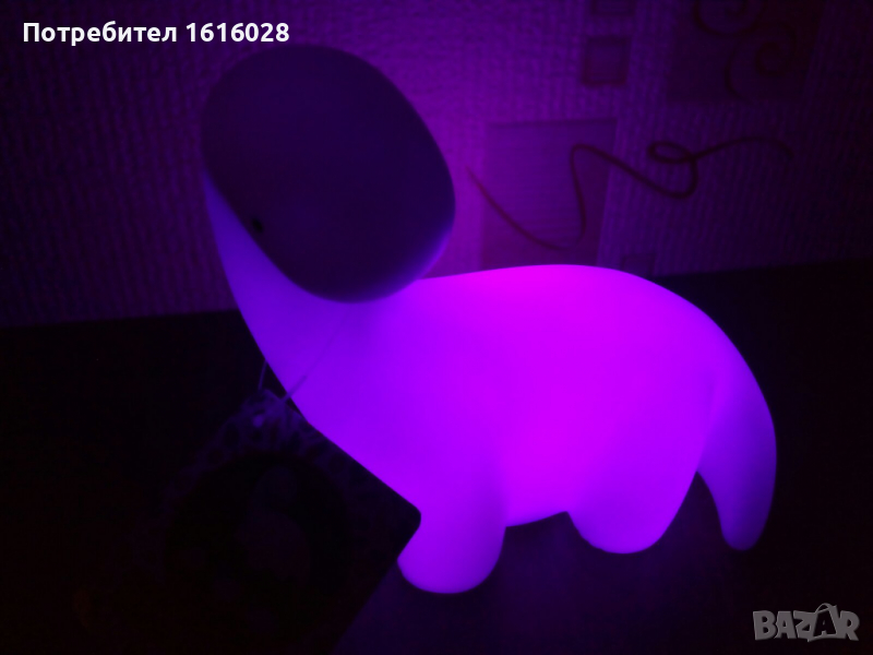 Нова детска LED лампа, променяща цвета си - Динозавърче., снимка 1