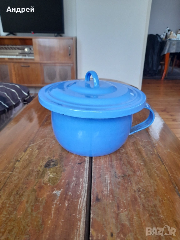 Старо емайлирано гърне,Цокало #3, снимка 1