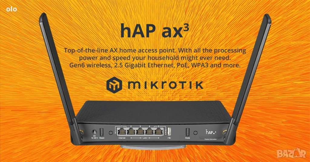 Mikrotik hAP ax3 Нов, Гаранция, снимка 1