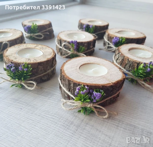 Изработвам дървени свещници и други аксесоари от дъво по желание на клиента, снимка 1