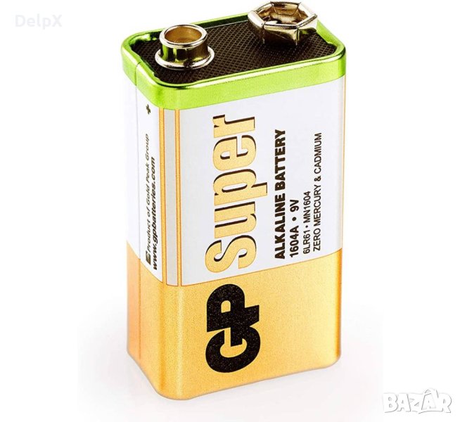 Алкална батерия GP, 9VDC, 6LF22, MN1604, снимка 1