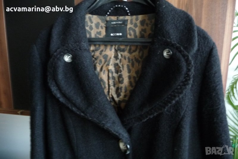 Италиански черен  тренч /манто /, снимка 1