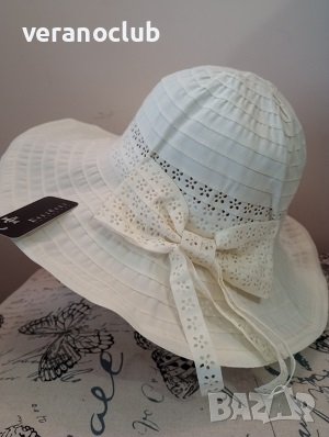 Светла кремава дамска лятна капела Екрю, снимка 1