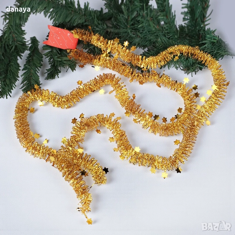 6189 Изящен коледен гирлянд със звездички, 2 метра, снимка 1