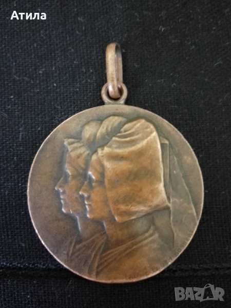 Френски медал 1918 год., снимка 1