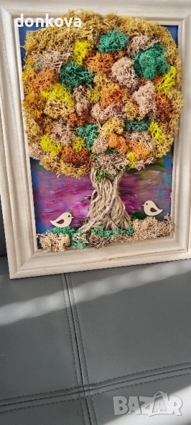 декорации ръчно изработени от жив скандинавски мъх и сапунени рози., снимка 1