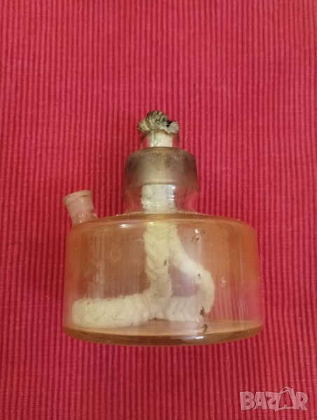 Стар, стъклен, лабораторен спиртник. , снимка 1