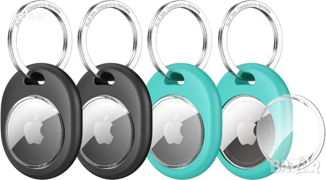 Калъф Syncwire за AirTag [4 броя], с ключодържател от неръждаема стомана 304