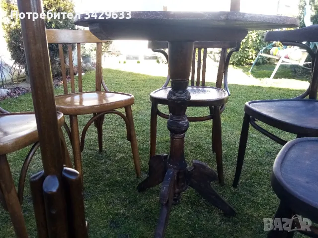 комплект виенски(маса, столовете и закачалка). , снимка 5 - Столове - 48877008