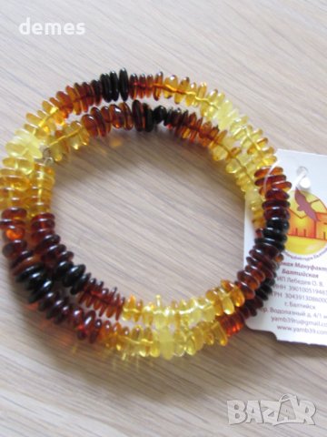 Гривна от първокласен полиран балтийски кехлибар-спирала, снимка 3 - Гривни - 41336011