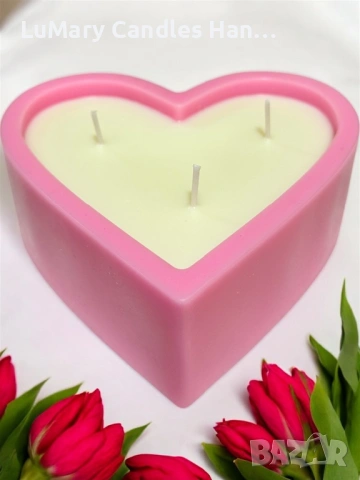 Свещ “ Розово сърце”