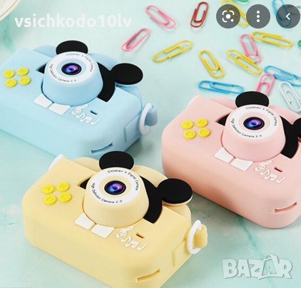 Детска Дигитална камера-фотоапарат 1080Р с дизайн Мики Маус в три цвята