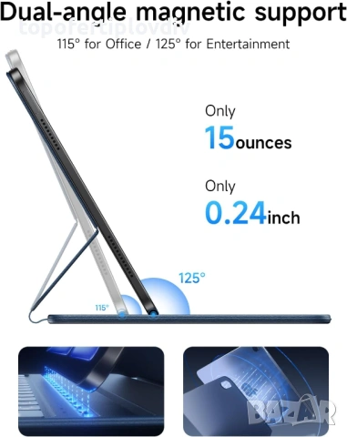 Магнитен калъф с клавиатура за iPad 10,11 поколение, снимка 7 - Калъфи, кейсове - 53465745