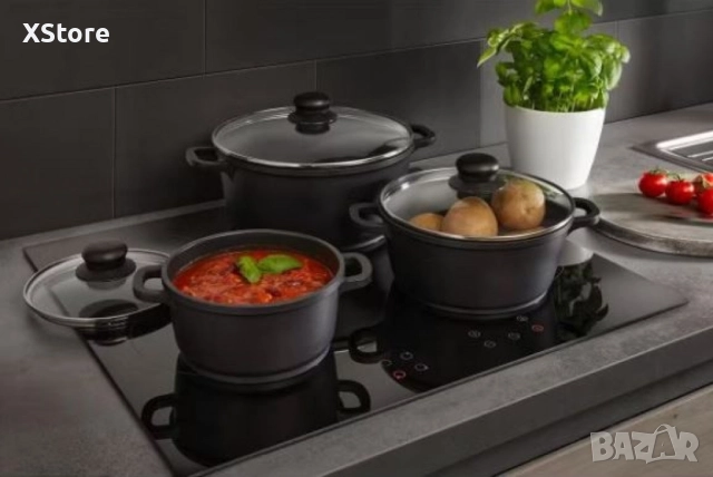 Гранитен комплект касероли Lexical ECO SMART SERIES – 6 части 24/26/30 см, снимка 2 - Съдове за готвене - 52507365