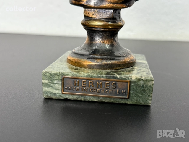 Гръцка бронзова фигура / бюст на Хермес. №7425, снимка 7 - Антикварни и старинни предмети - 51935926
