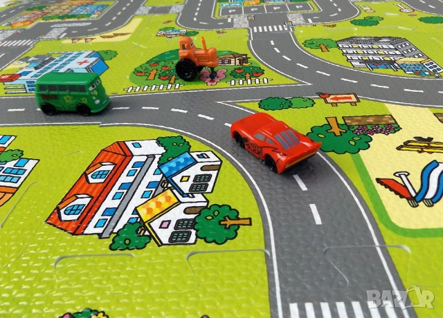 Мек пъзел за пода с картинки, идеален за занимателна дейност, снимка 2 - Мебели за детската стая - 53663530